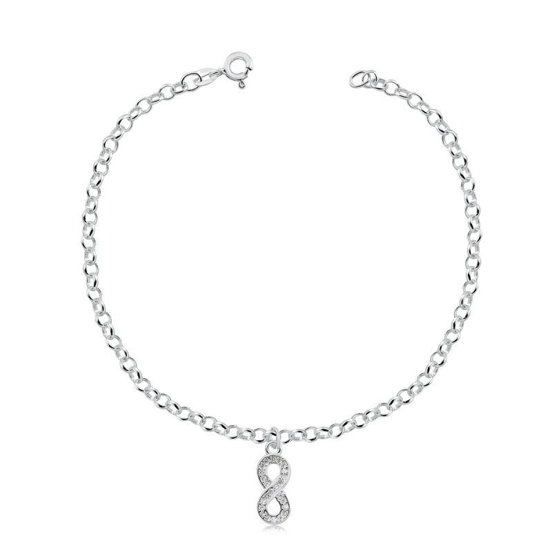 PULSEIRA PRATA ELO PORTUGUÊS E INFINITO