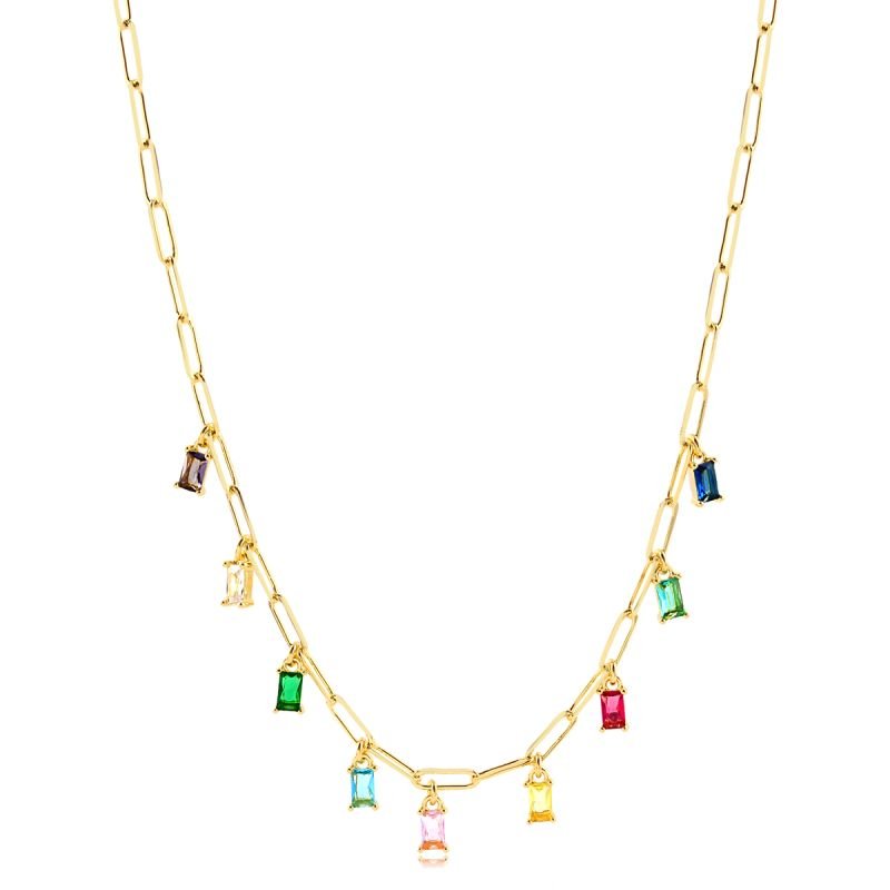 GARGANTILHA ZIRCÔNIAS QUADRADAS