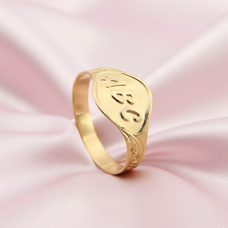 ANEL ABC INFANTIL BANHADO A OURO