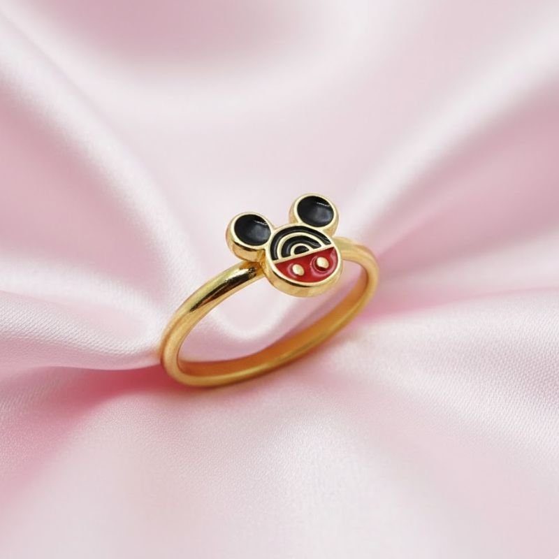 ANEL CABEÇA MICKEY INFANTIL BANHADO