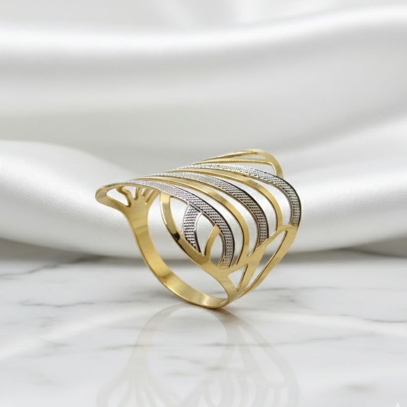 ANEL COM RÓDIO BANHADO A OURO