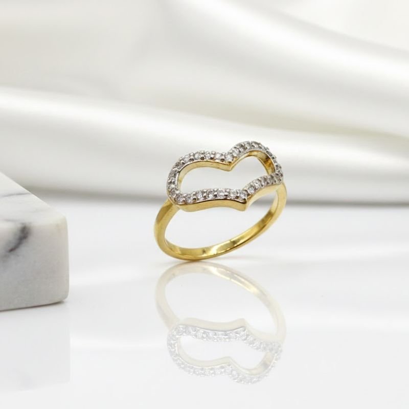 ANEL CORAÇÃO COM ZIRCÔNIAS