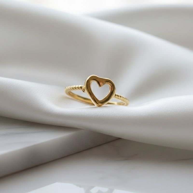 ANEL CORAÇÃO FALANGE BANHADO