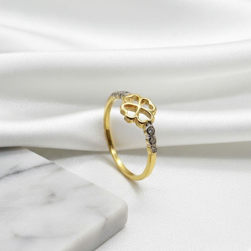 ANEL FALANGE TREVO BANHADO A OURO