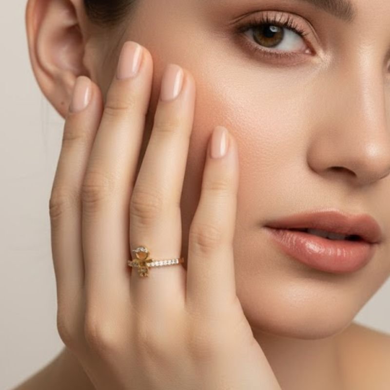 ANEL FILHO COM ZIRCÔNIA BANHADO A OURO