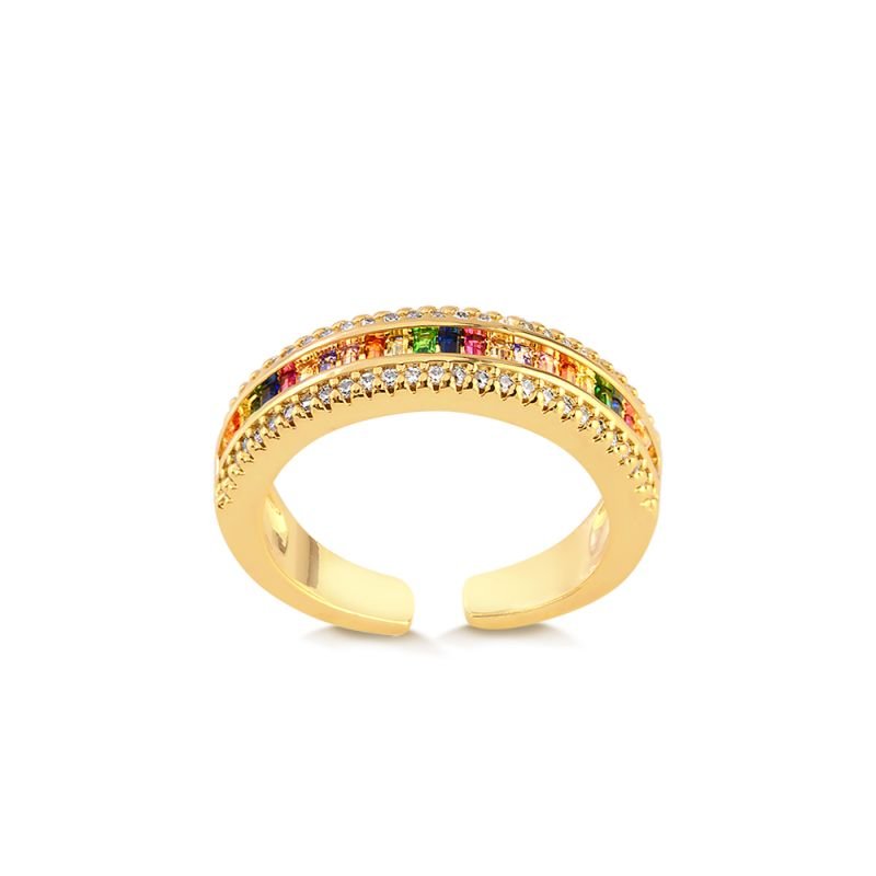 ANEL FOLHEADO NAVETE MULTICOLOR