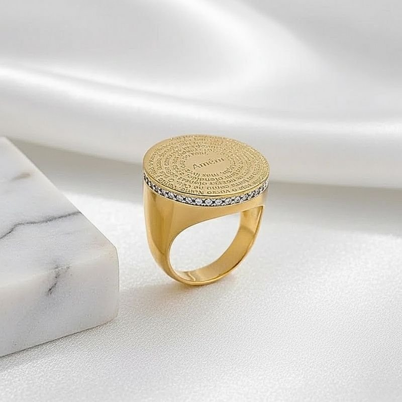 ANEL ORAÇÃO PAI NOSSO E CRAVEJADO