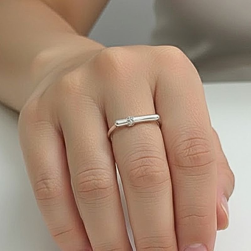 ANEL PRATA 925 COM PEDRA