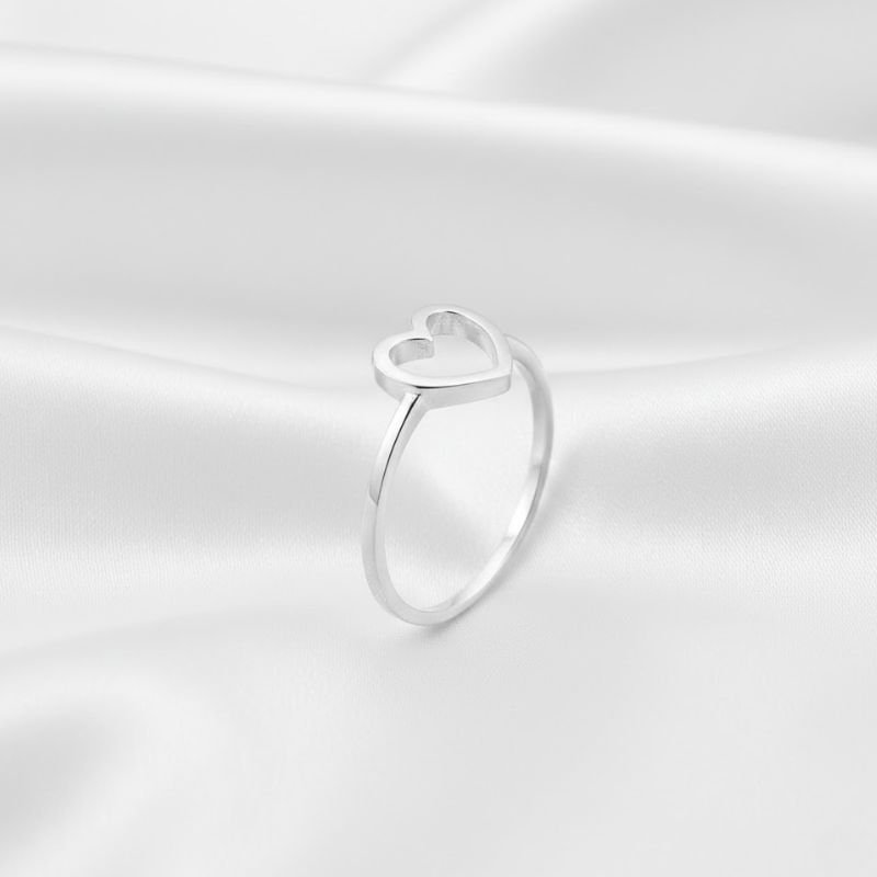 ANEL PRATA 925 LISO CORAÇÃO