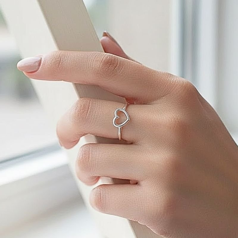 ANEL PRATA 925 LISO CORAÇÃO