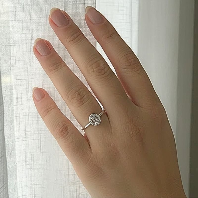 ANEL PRATA COM PEDRA CENTRAL COLORIDO