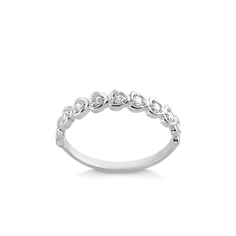 ANEL PRATA CORAÇÕES COM PEDRAS