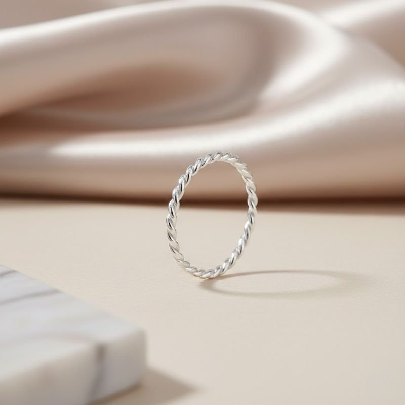 ANEL PRATA TRANÇADO