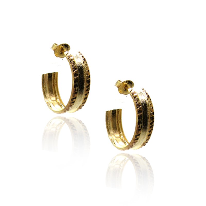 ARGOLA DIAMANTADA 3 CORES FOLHEADA