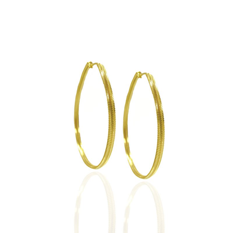 ARGOLA GRANDE BANHADA O OURO COM GARANTIA