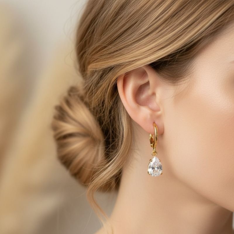 ARGOLA GOTA BANHADA A OURO 18K