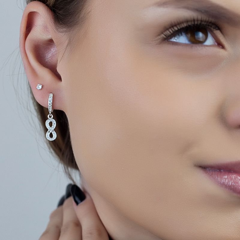 ARGOLA PRATA 925 INFINITO COM ZIRCÔNIAS