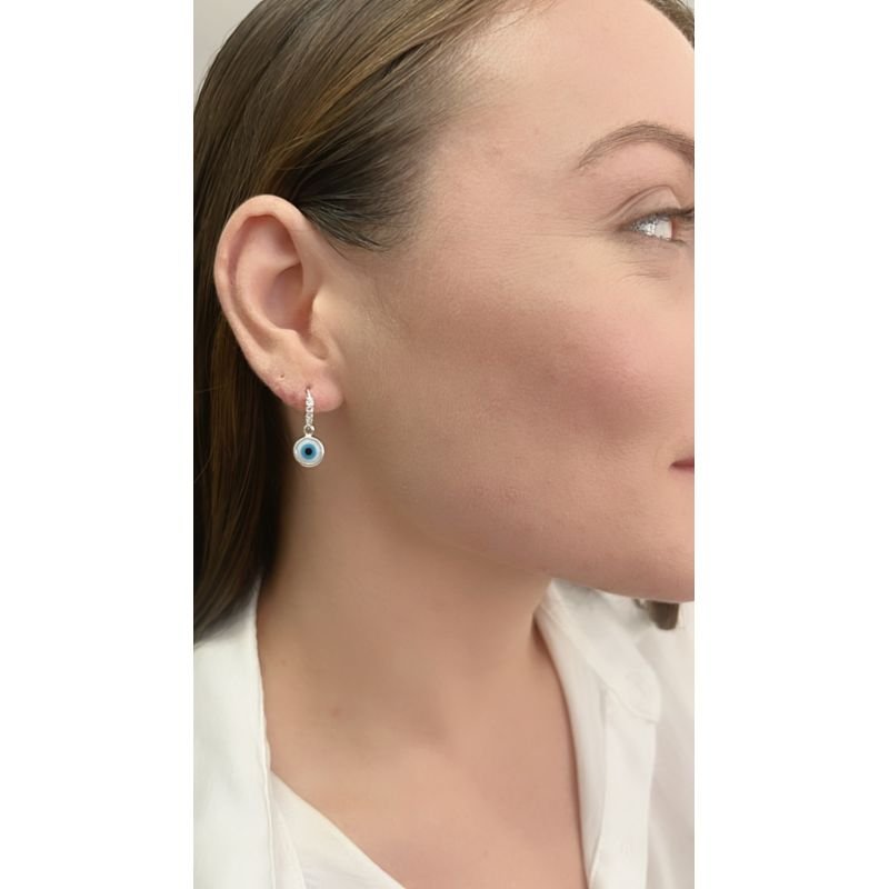 ARGOLA PRATA OLHO GREGO