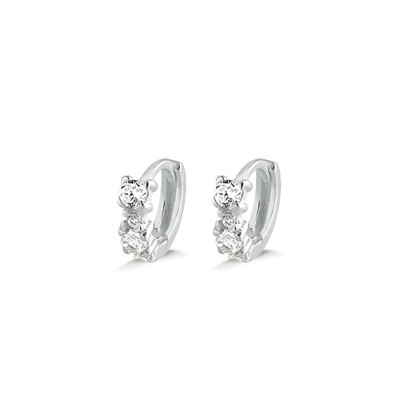 ARGOLA PRATA ZIRCÕNIAS PEQUENA