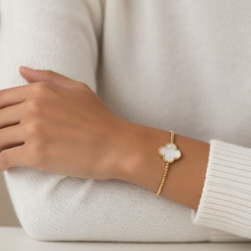 BRACELETE TREVO PEROLADO