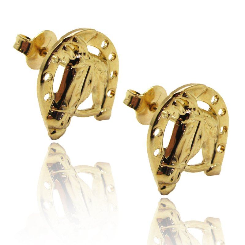 BRINCO FERRADURA CAVALO FOLHEADO