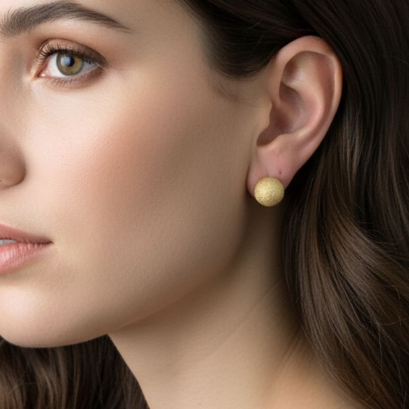 BRINCO BOLA CRAQUELADA FOLHEADO