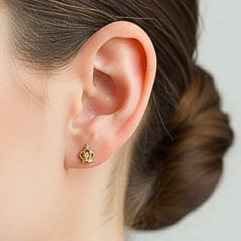 BRINCO COROA COM ZIRCÔNIA BANHADO