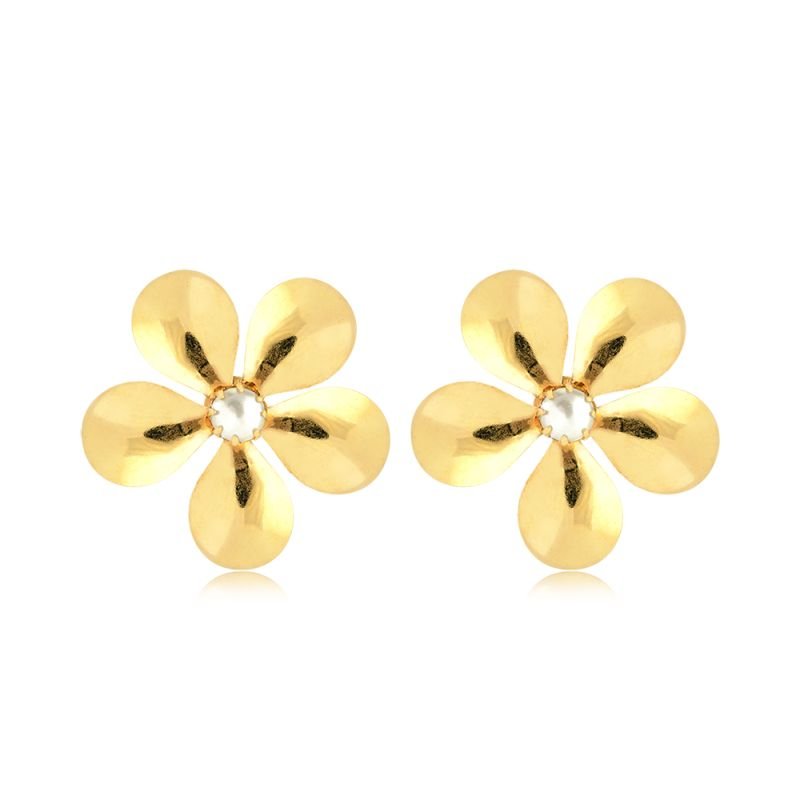 BRINCO FLOR COM PÉROLA