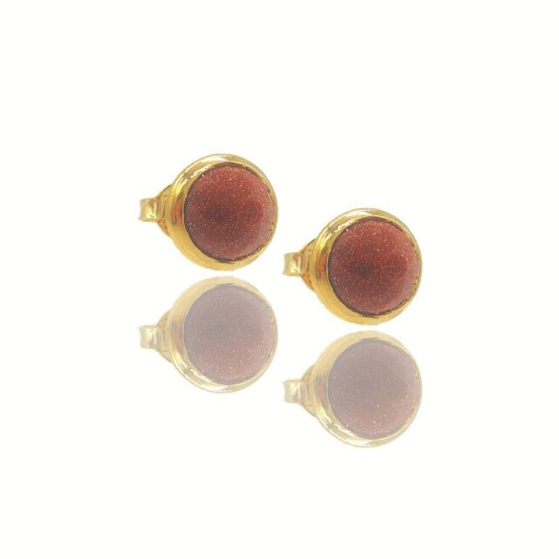 BRINCO MEIA BOLA MARRON COM BRILHO