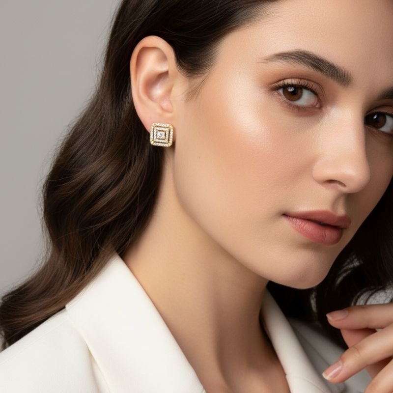 BRINCO QUADRADO ZIRCÔNIAS