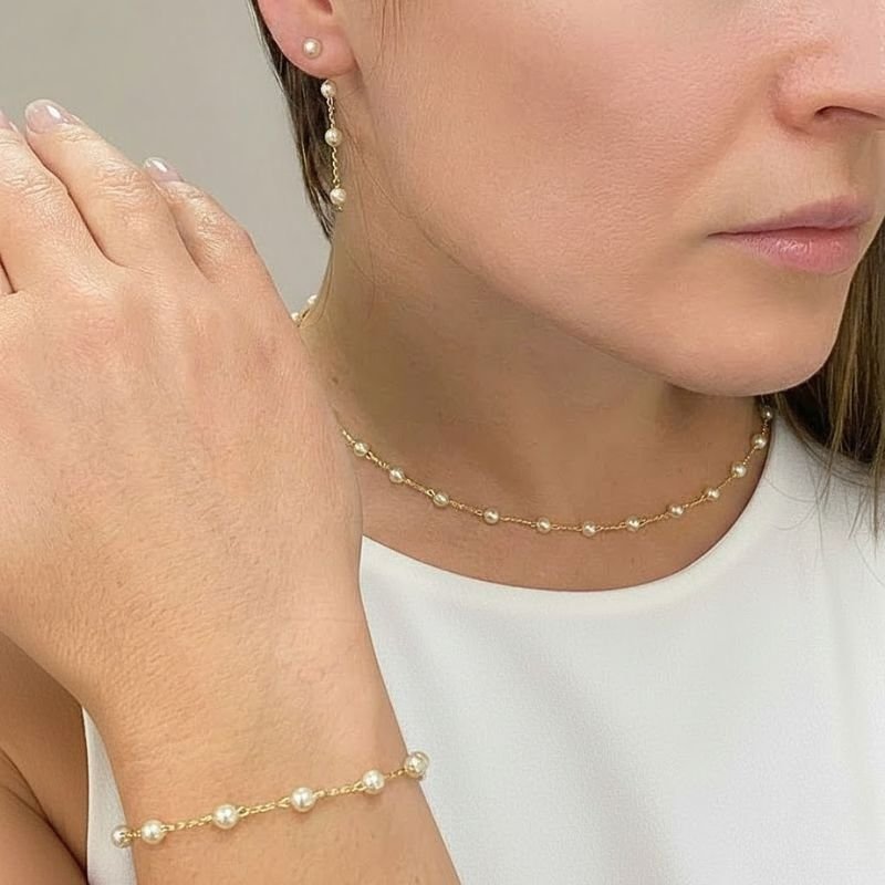 CONJUNTO COLAR,BRINCO E PULSEIRA