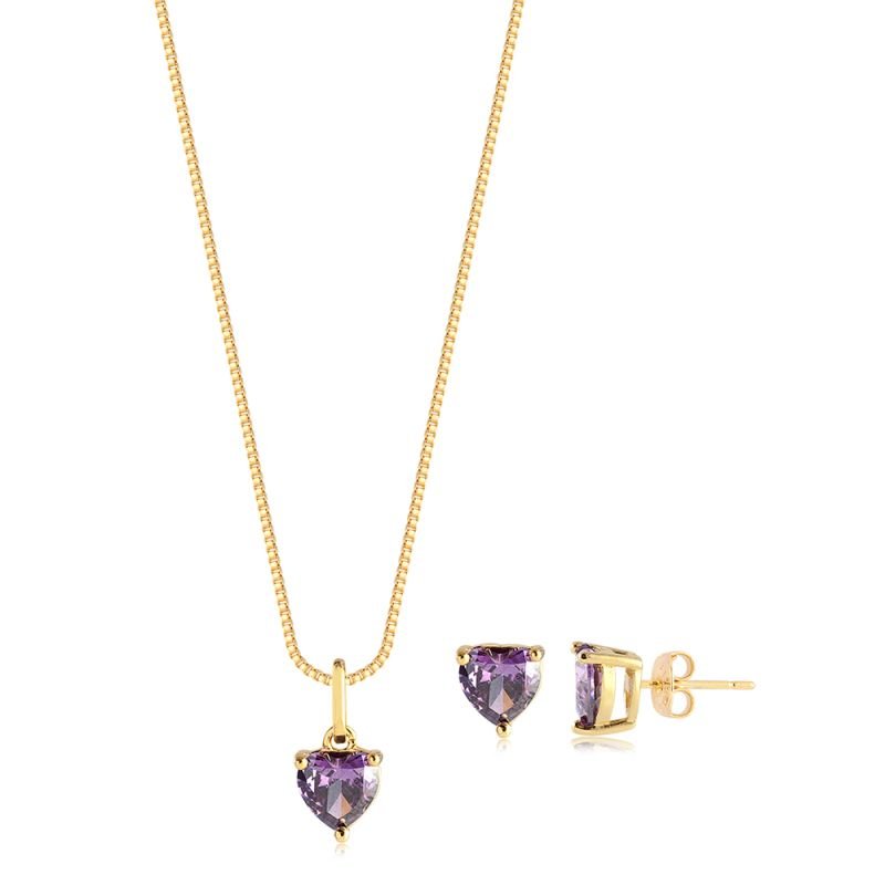 CONJUNTO CORAÇÃO LAVANDA