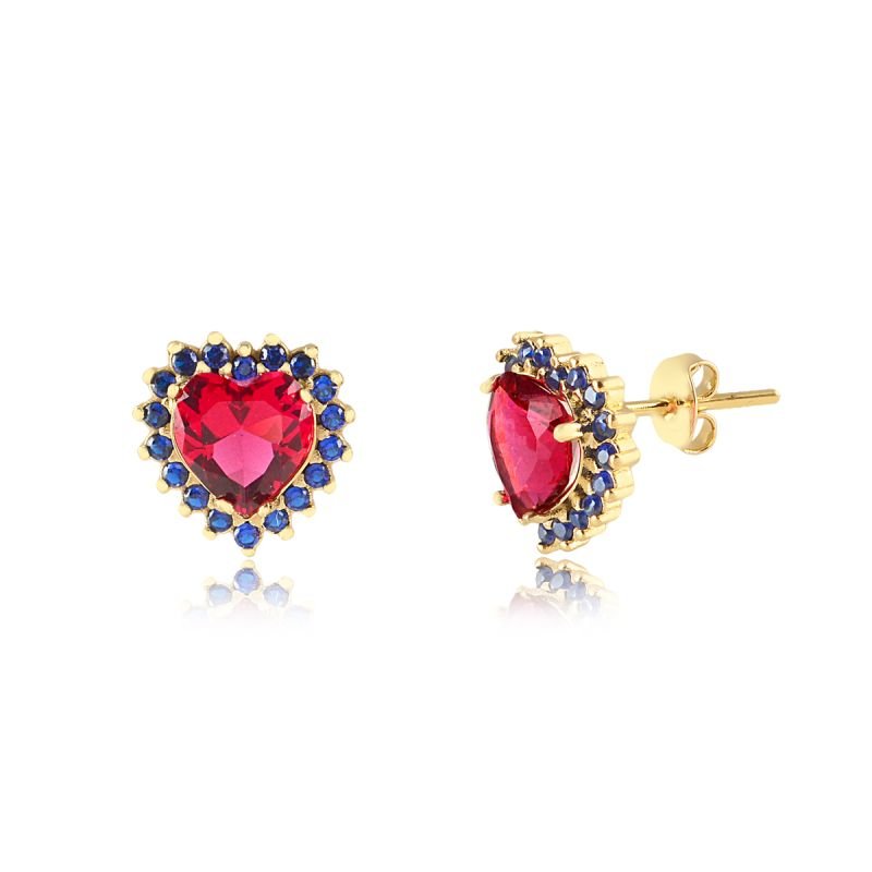 CONJUNTO CORAÇÃO VERMELHO E AZUL