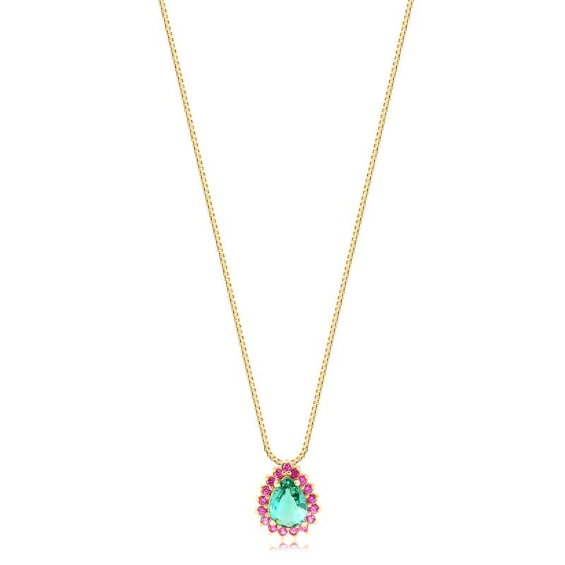 CONJUNTO GOTA ROSA E VERDE