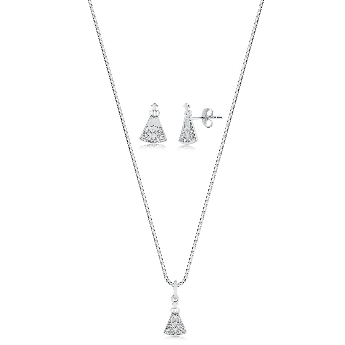 CONJUNTO PRATA 925 APARECIDA