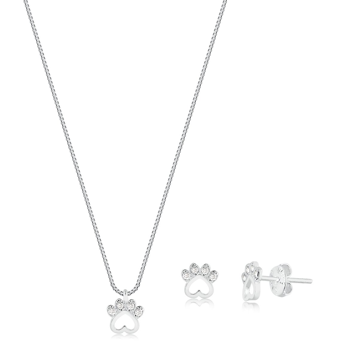 CONJUNTO PRATA 925 PATA COM PEDRAS