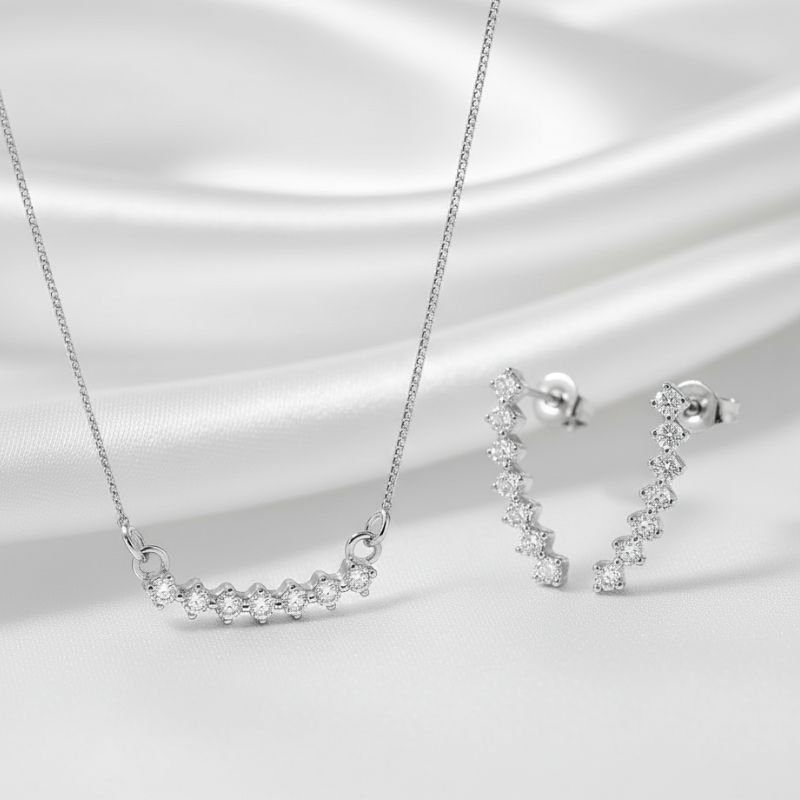 CONJUNTO PRATA PEDRAS