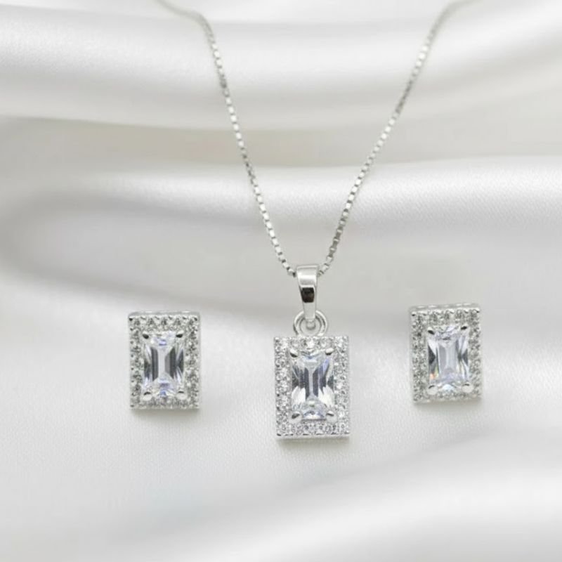 CONJUNTO PRATA PEDRAS