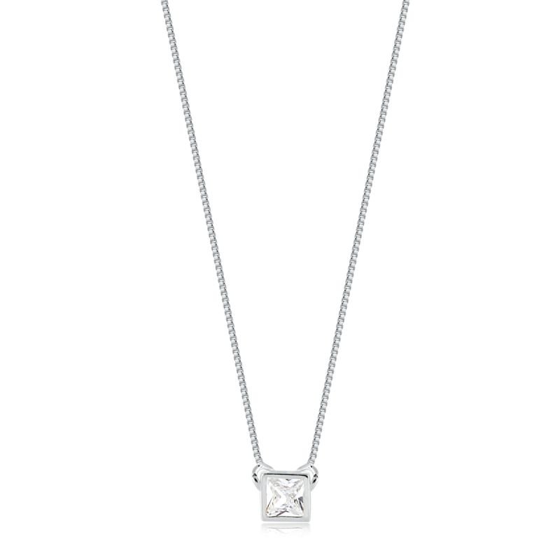 CONJUNTO PRATA PEDRAS QUADRADA