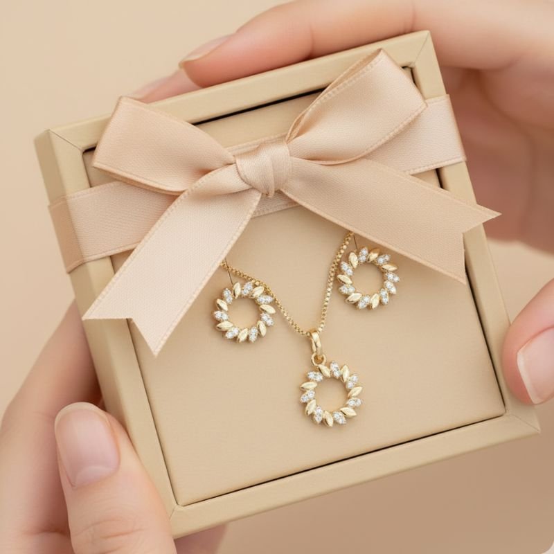 CONJUNTO REDONDO COM ZIRCÕNIAS