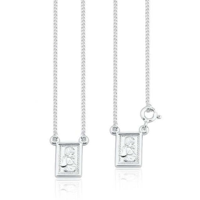 ESCAPULÁRIO INFANTIL PRATA 925 ANJO 45 CM