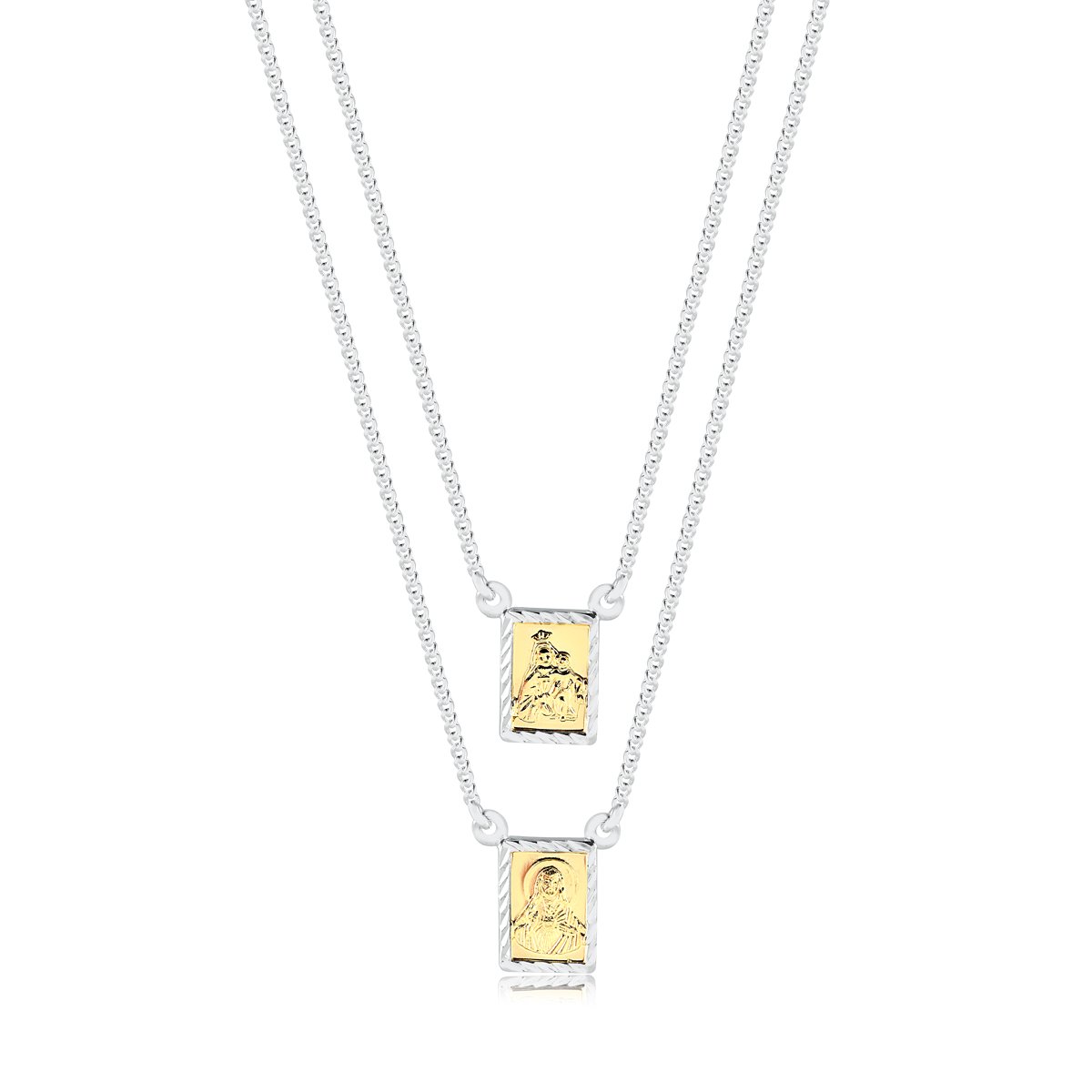 ESCAPULÁRIO PRATA 925 FILETE DIAMANTADO