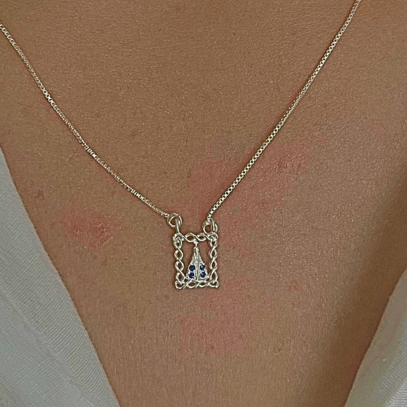 ESCAPULÁRIO PRATA APARECIDA E CRUZ