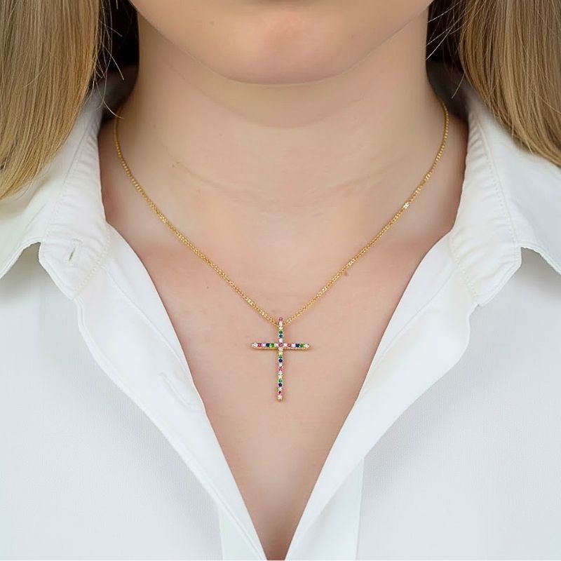 GARGANTILHA CRUZ MULTICOLOR