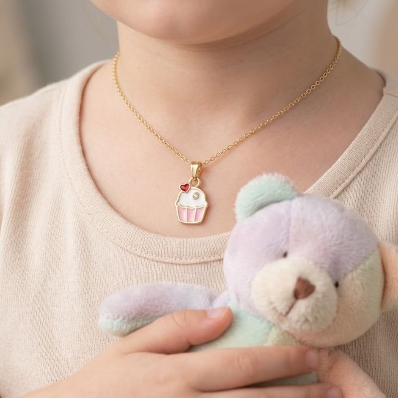 GARGANTILHA INFANTIL CUP CAKE