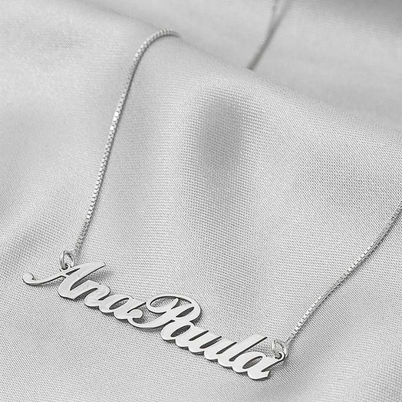 GARGANTILHA NOME PRATA COM VENEZIANA