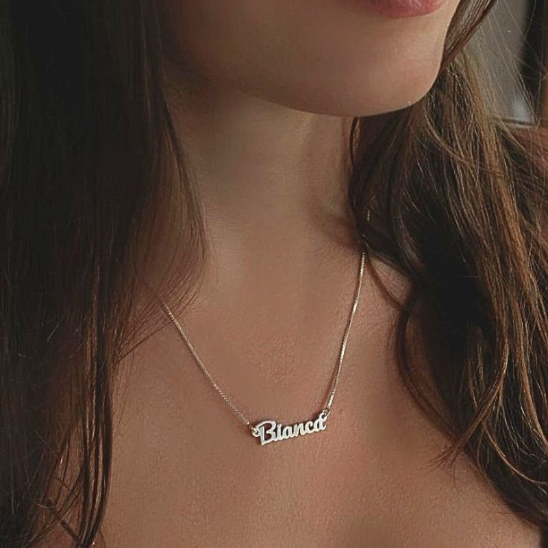 GARGANTILHA NOME PRATA COM VENEZIANA