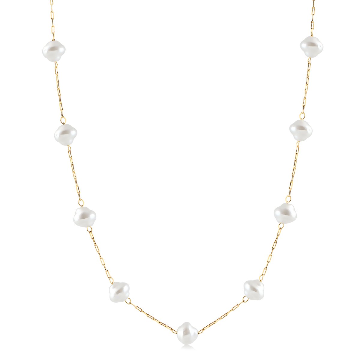 GARGANTILHA PÉROLA BARROCA ALONGADA