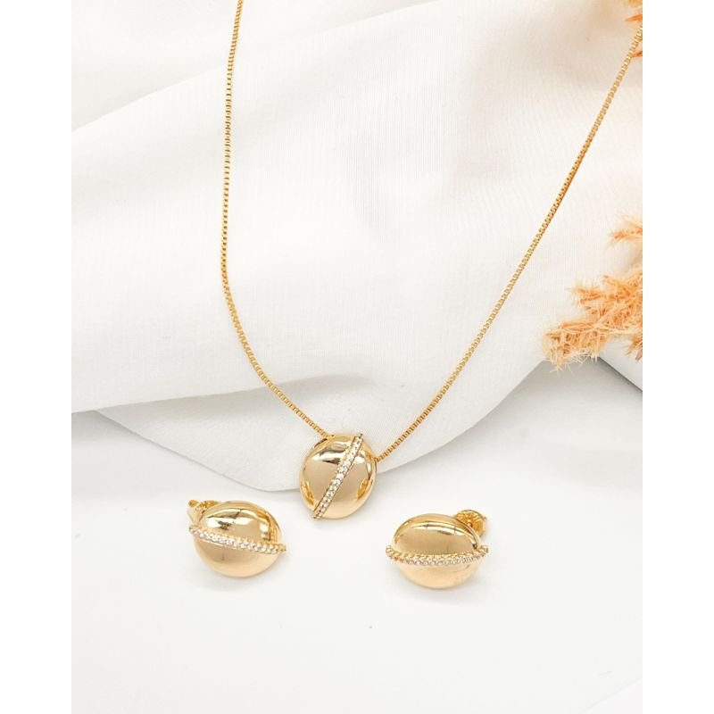 GARGANTILHA OVAL COM ZIRCÕNIAS