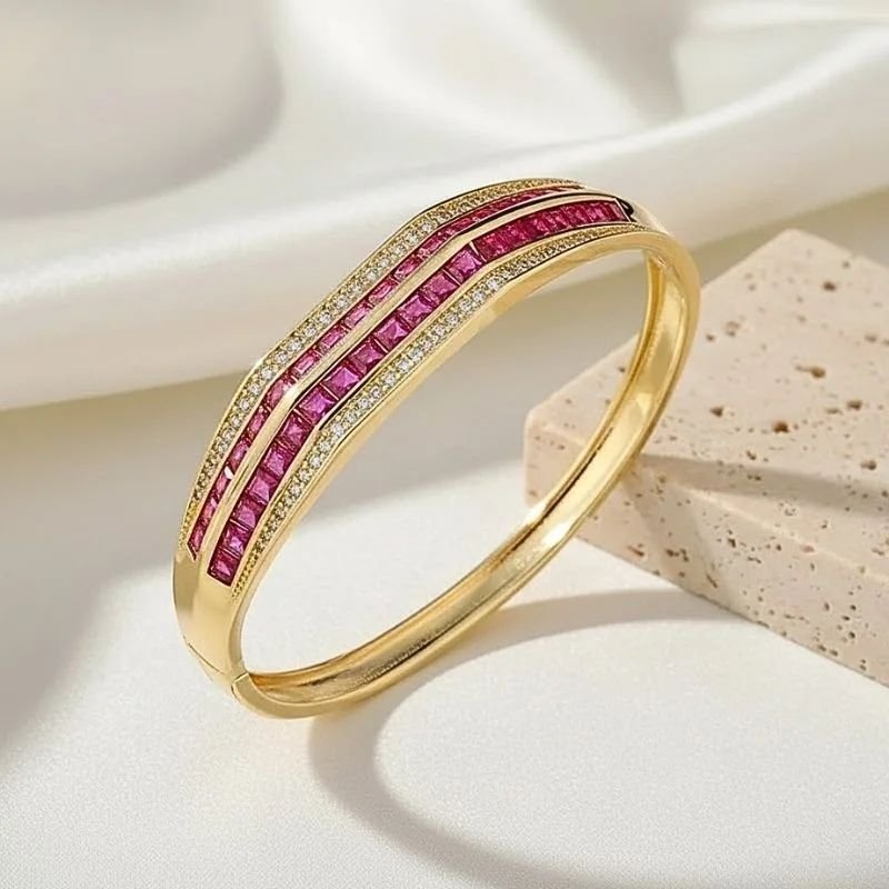 MIX BRACELETE E ANEL PEDRA ROSA